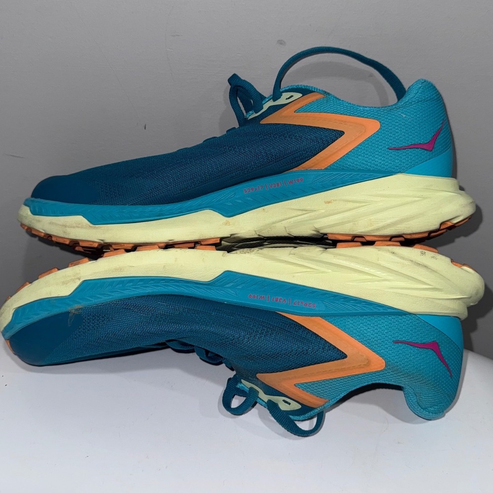 Hoka Zinal Trail Running Shoes Womens 8.5B Teal Orange Good Hiking Outdoors - Picture 7 of 12